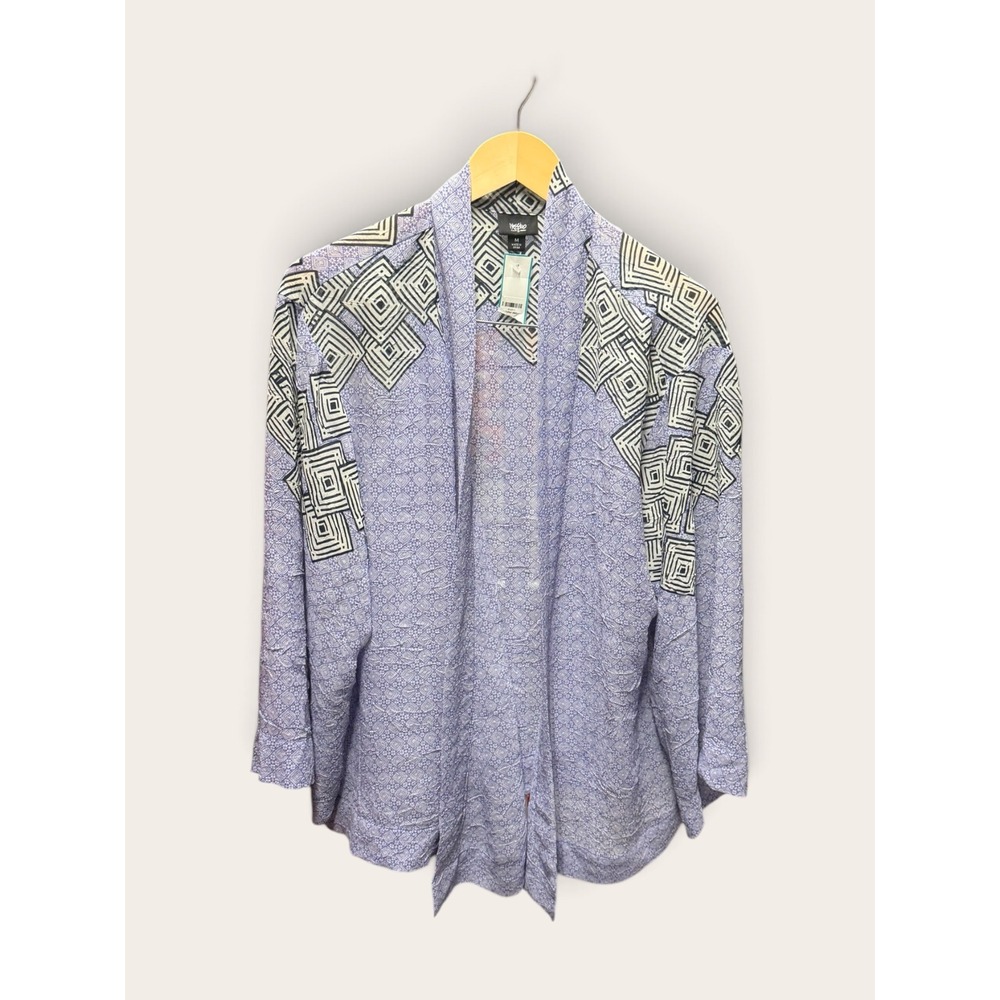 Mossimo Supply Co Lavender Geometric Print Kimono Wrap Cardigan Medium